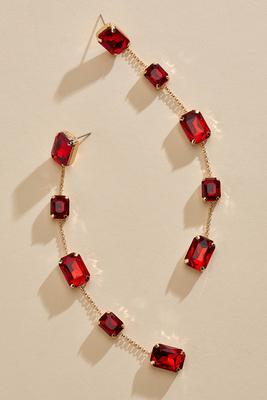 linear red stone earrings