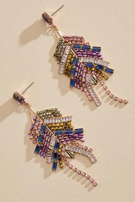 multicolor stone dangle earrings