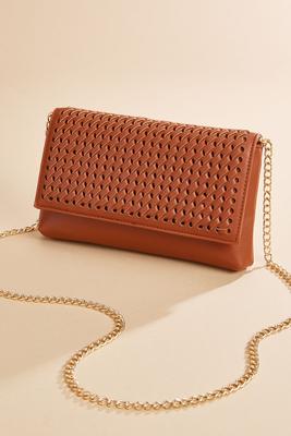leather basket weave crossbody
