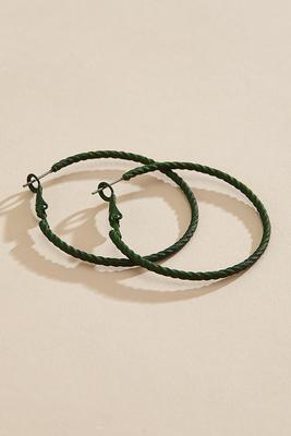 green coated hoop earrings