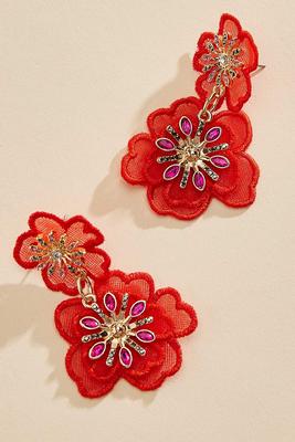 fabric flower earrings