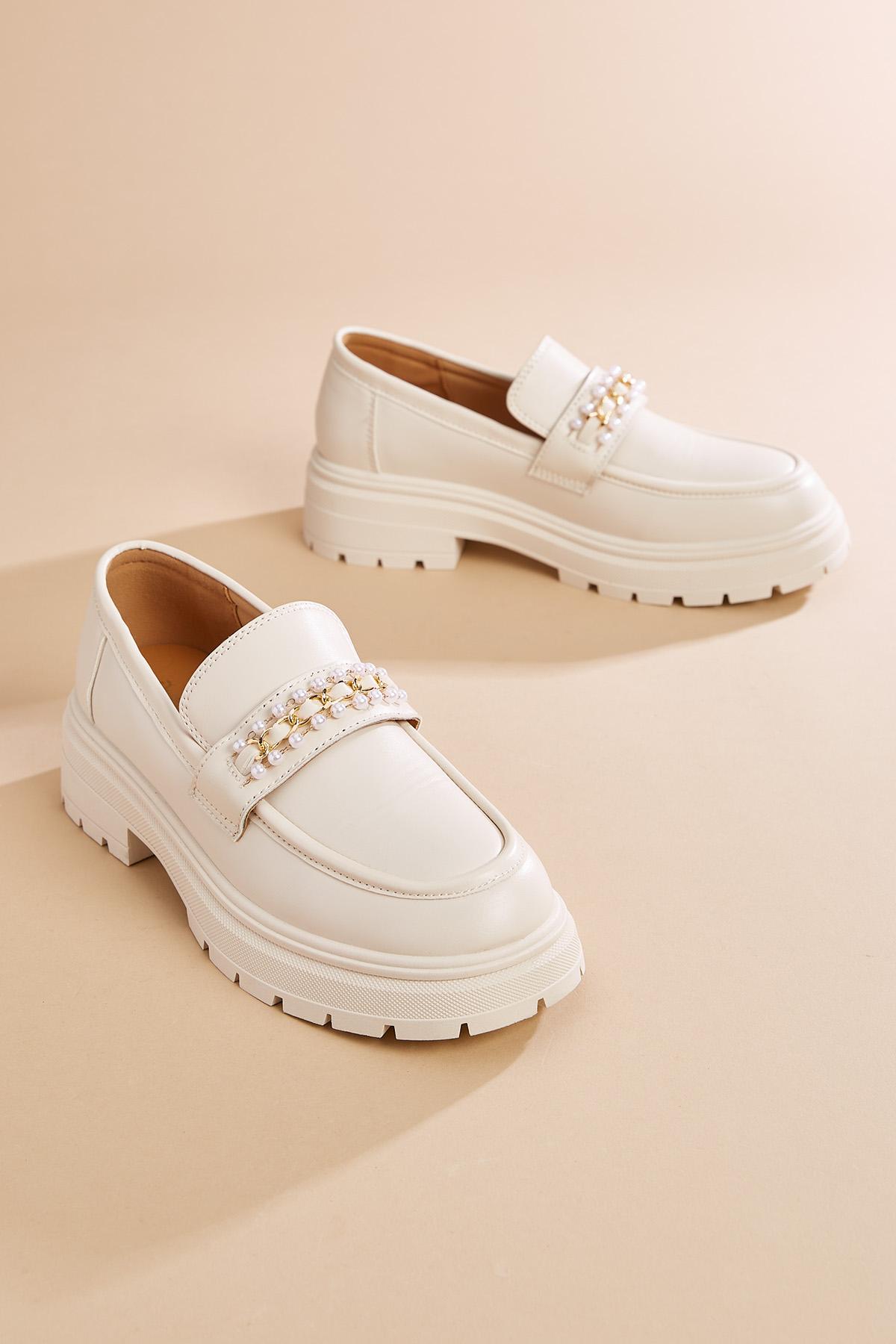 Versona | pearl lug sole loafers