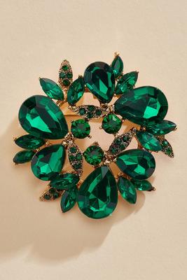 deep green stone brooch