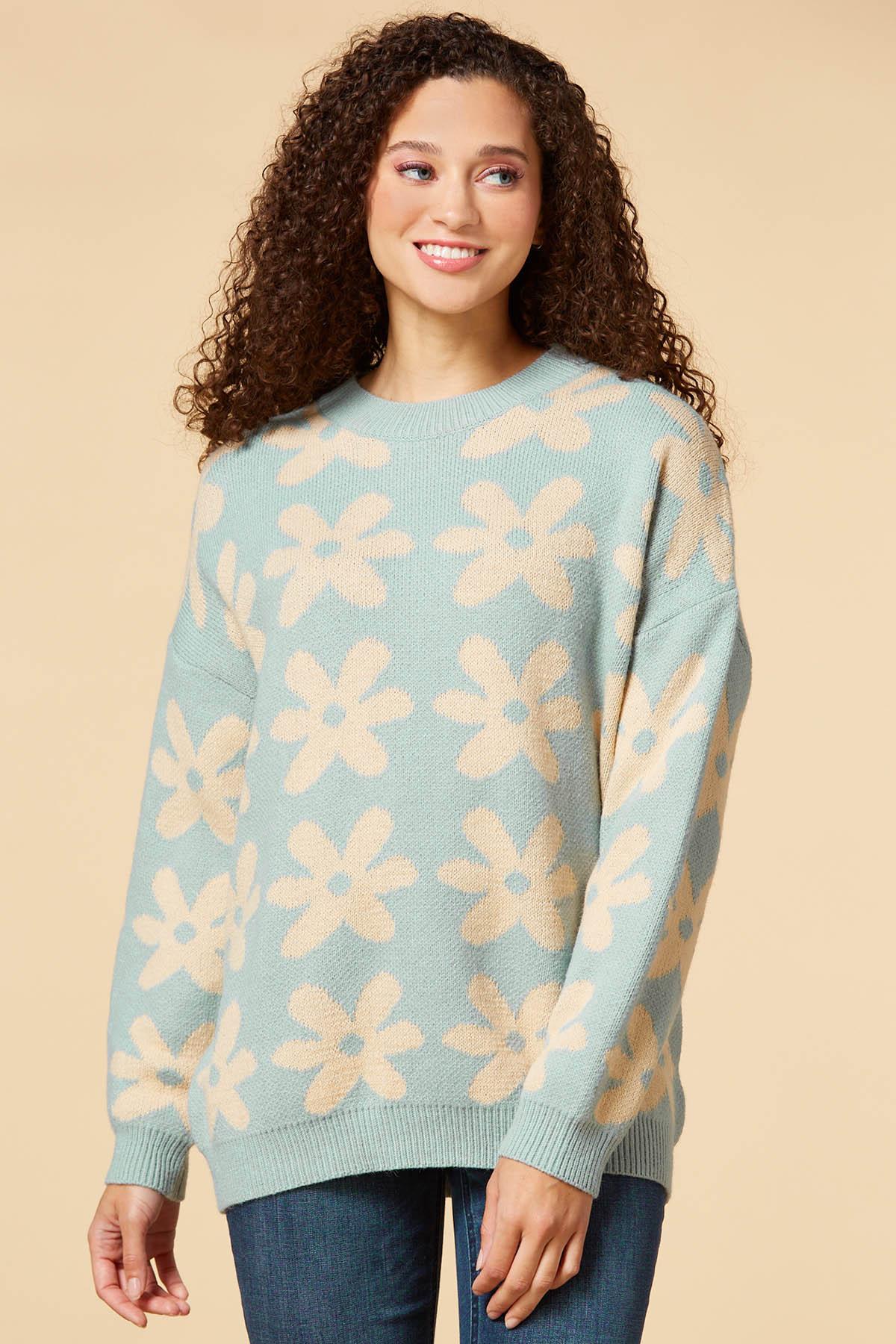 Long-Sleeve Tunic Sweater with Fair-Isle Pattern, Regular