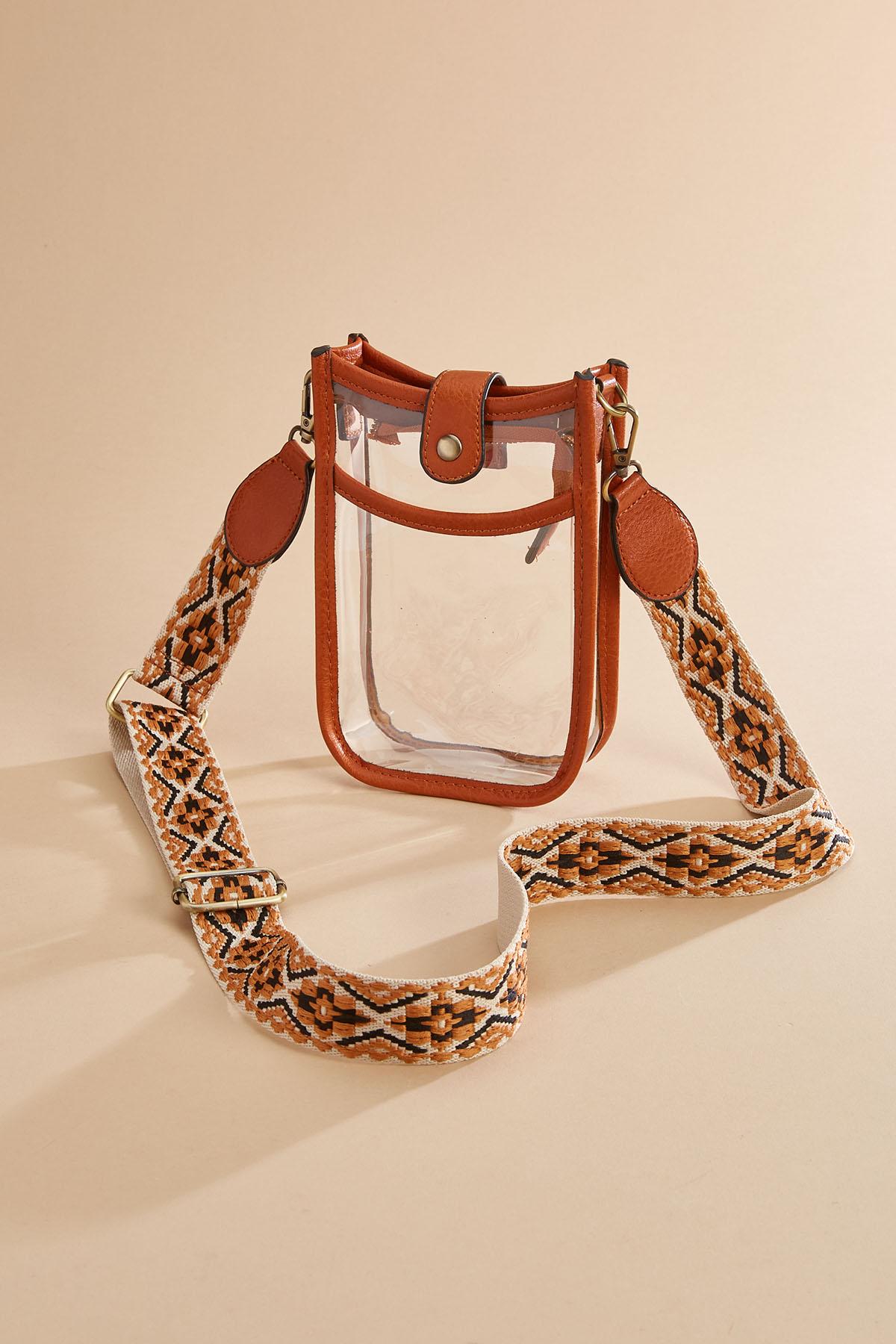 Versona guitar strap clear cellphone bag