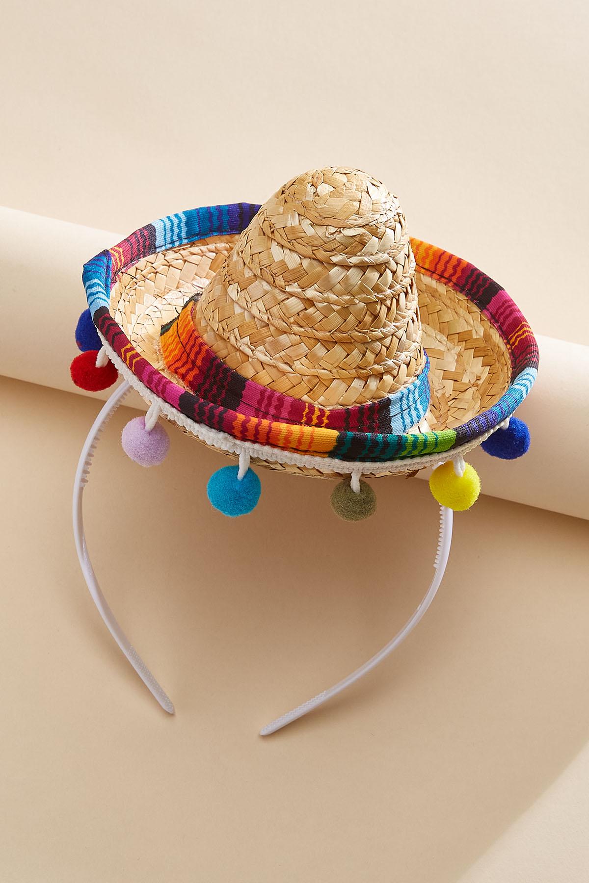 Sombrero Straw Mini On Headband Sombrero Straw Mini On Headband