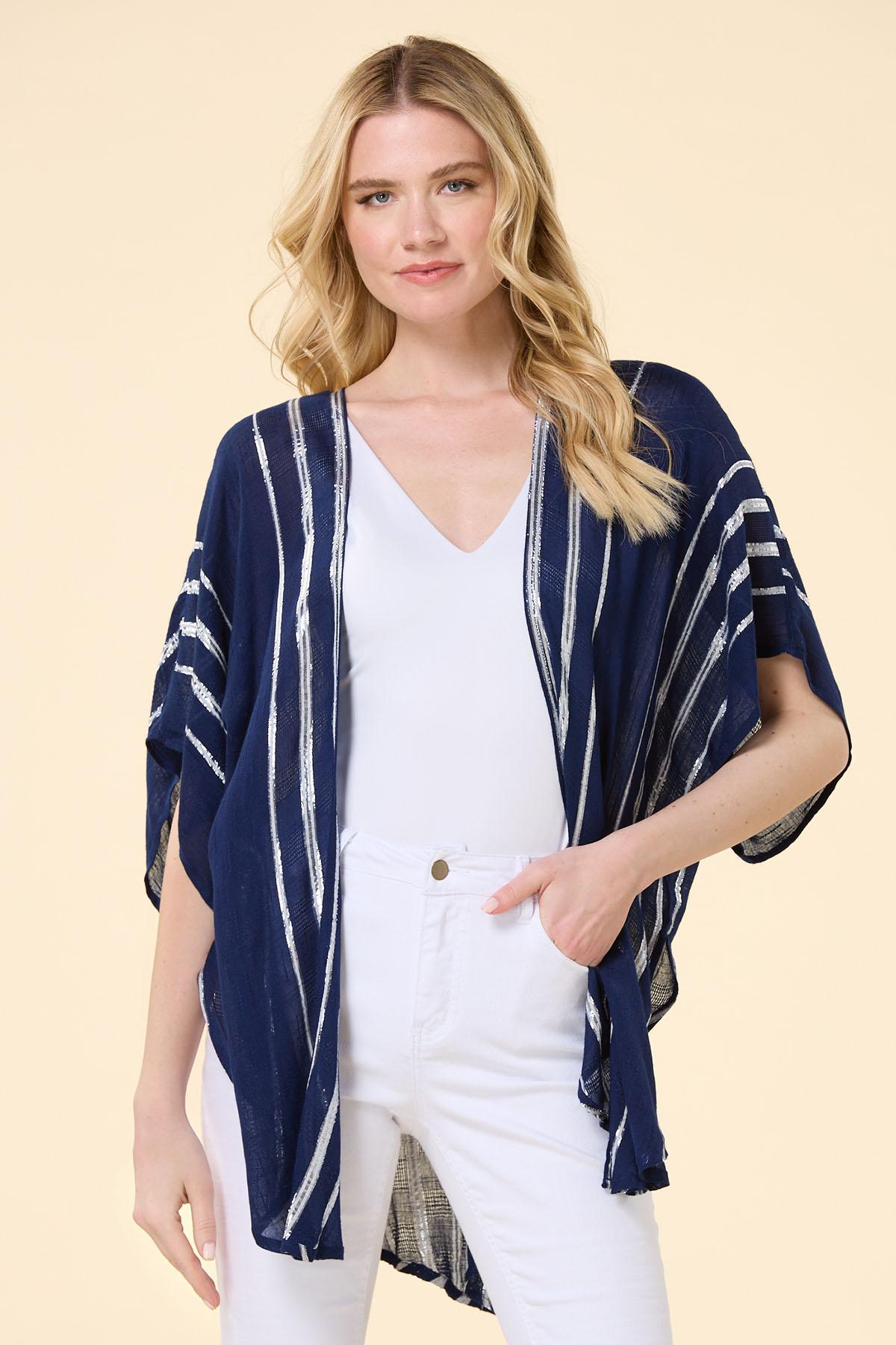 New Hue Metallic in Navy/Silver