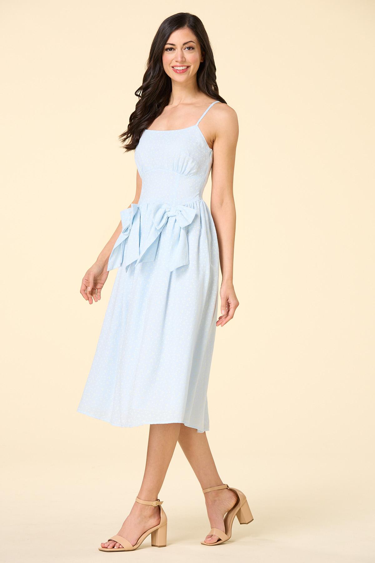 Adorable Fabric Flower Light Blue Sundress Adorable Fabric Flower Light Blue Sundress