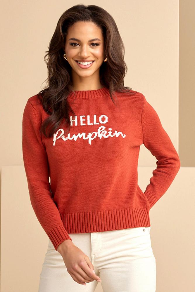 Womens Sweaters Hey Pumpkin Sweater Hello Pumpkin Sweater, Retro