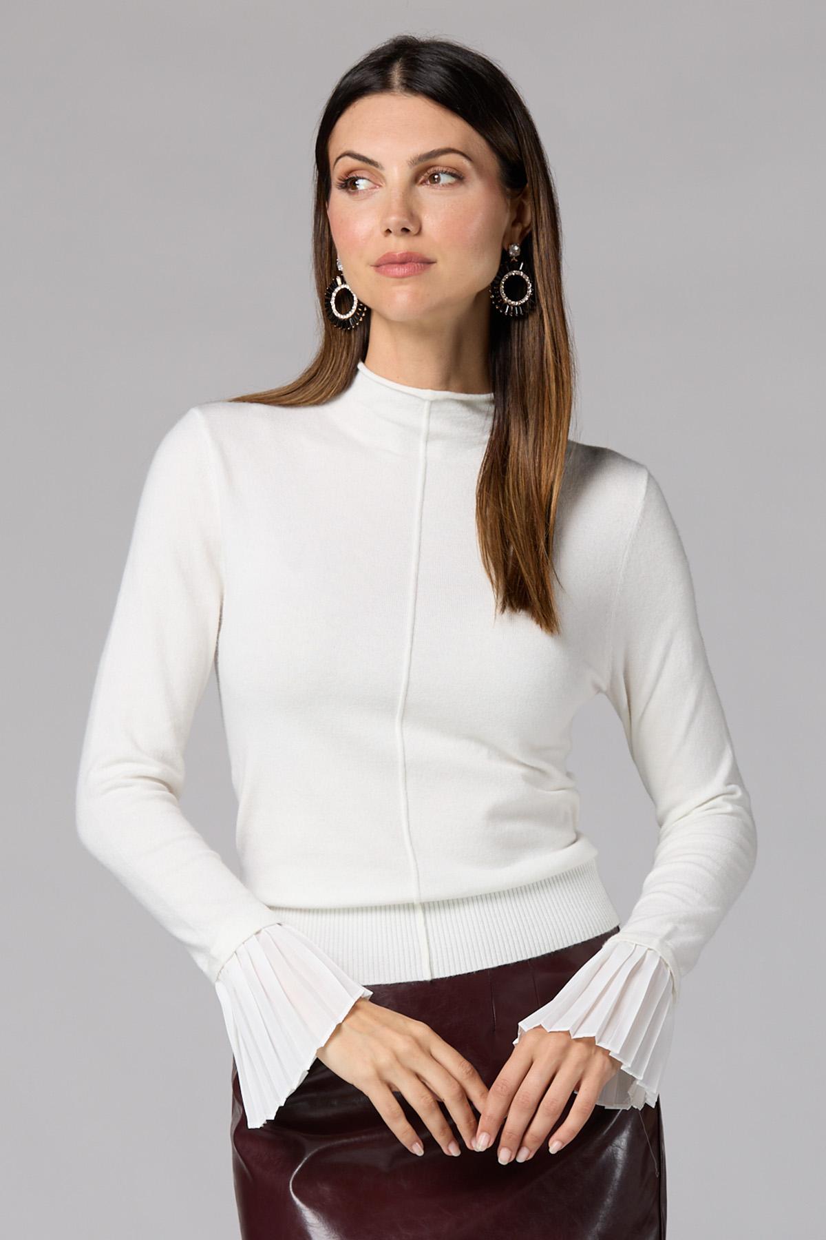 Versona | cache pleated chiffon cuff sleeve top