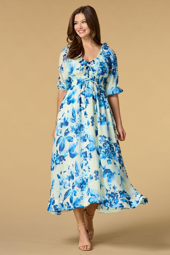 princess polly baby blue dress In Bloom Peplum Gown - Light Blue main image 1