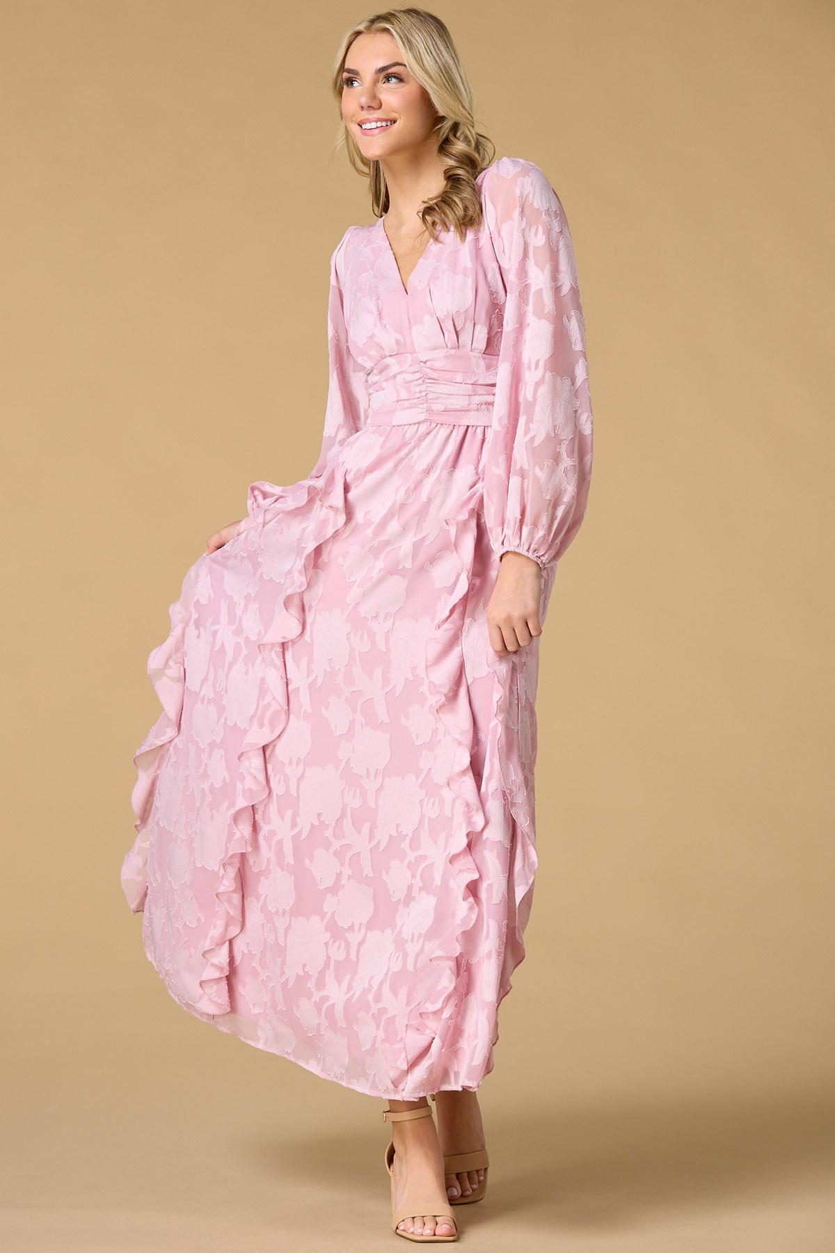 green emerald velvet dress Flowy Feminine Maxi Dress main image 0