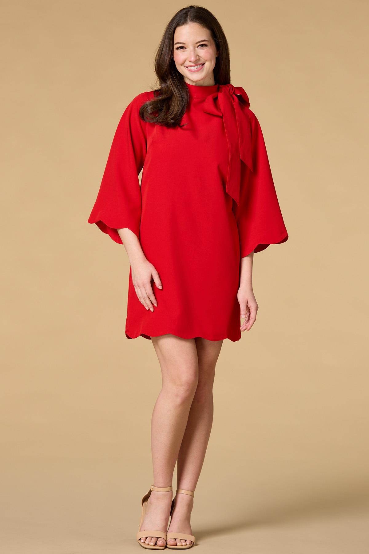 strapless open back dress Cherry Red dress for women – Zenastia main image 0
