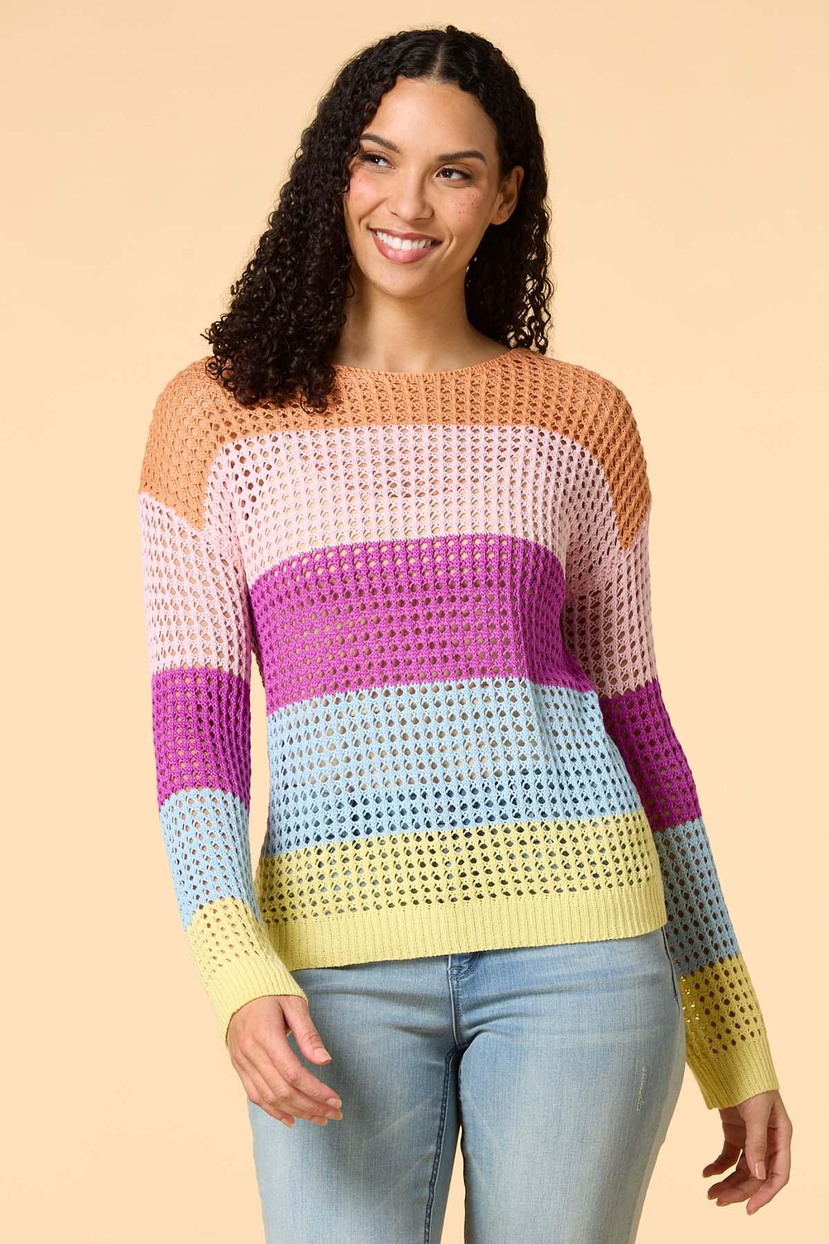 Versona | color palette open knit sweater