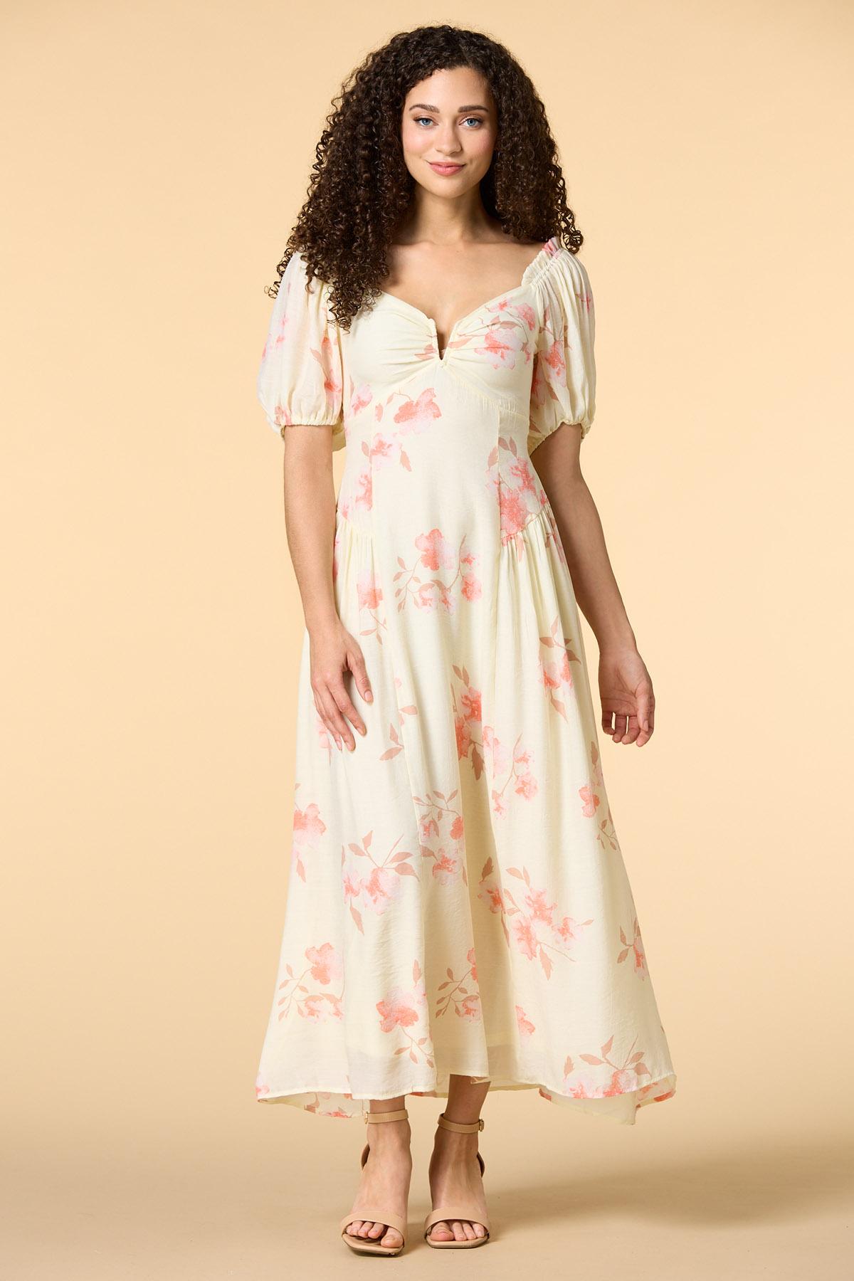 long sleeve floral maxi dress for wedding Helena Long Sleeve Floral Maxi Dress