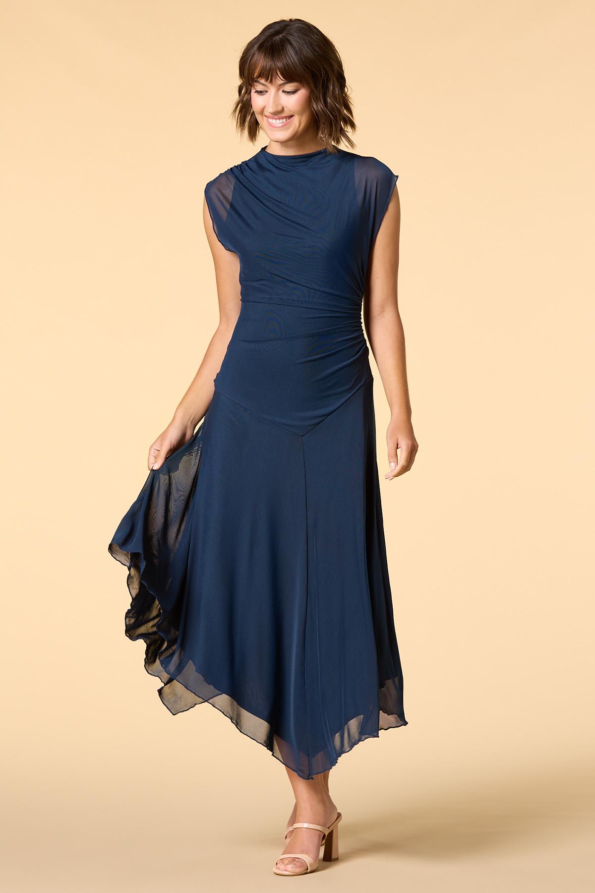 a line dress midi Cape detail sleeve A-line midi length patterned jacquard dress Damson