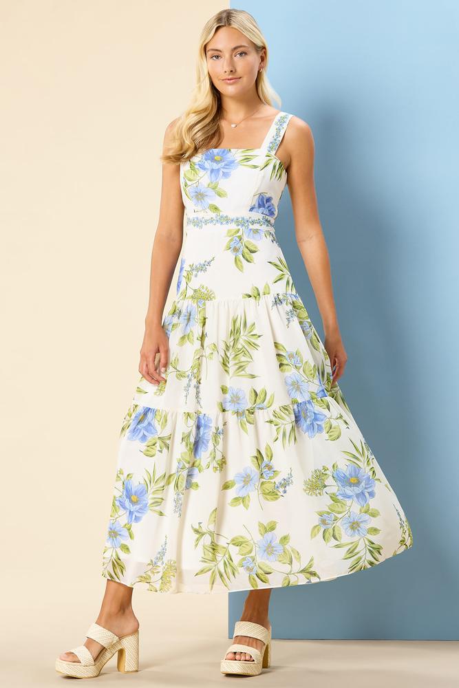 tasha blooming flowy dress Soft florals, delicate details, and effortless elegance. This dress is everything @sunfere_official @sunfere_style USE CODE: PAOL12 for extra savings. Dress: Tasha Floral Strap Corset Maxi Dress Save for future