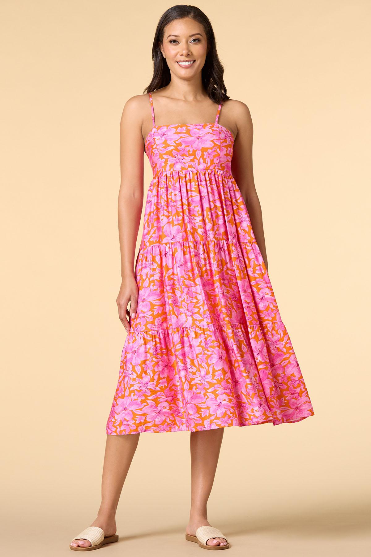 pink island dress island hopping midi dress