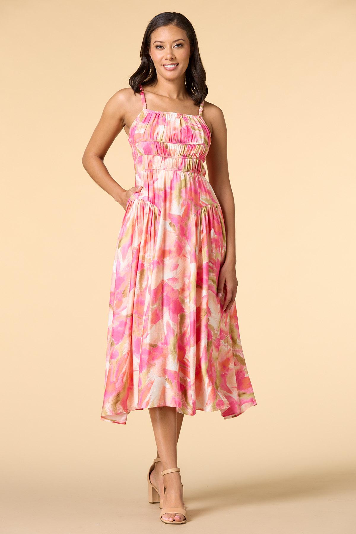 Versona | pink petals midi dress