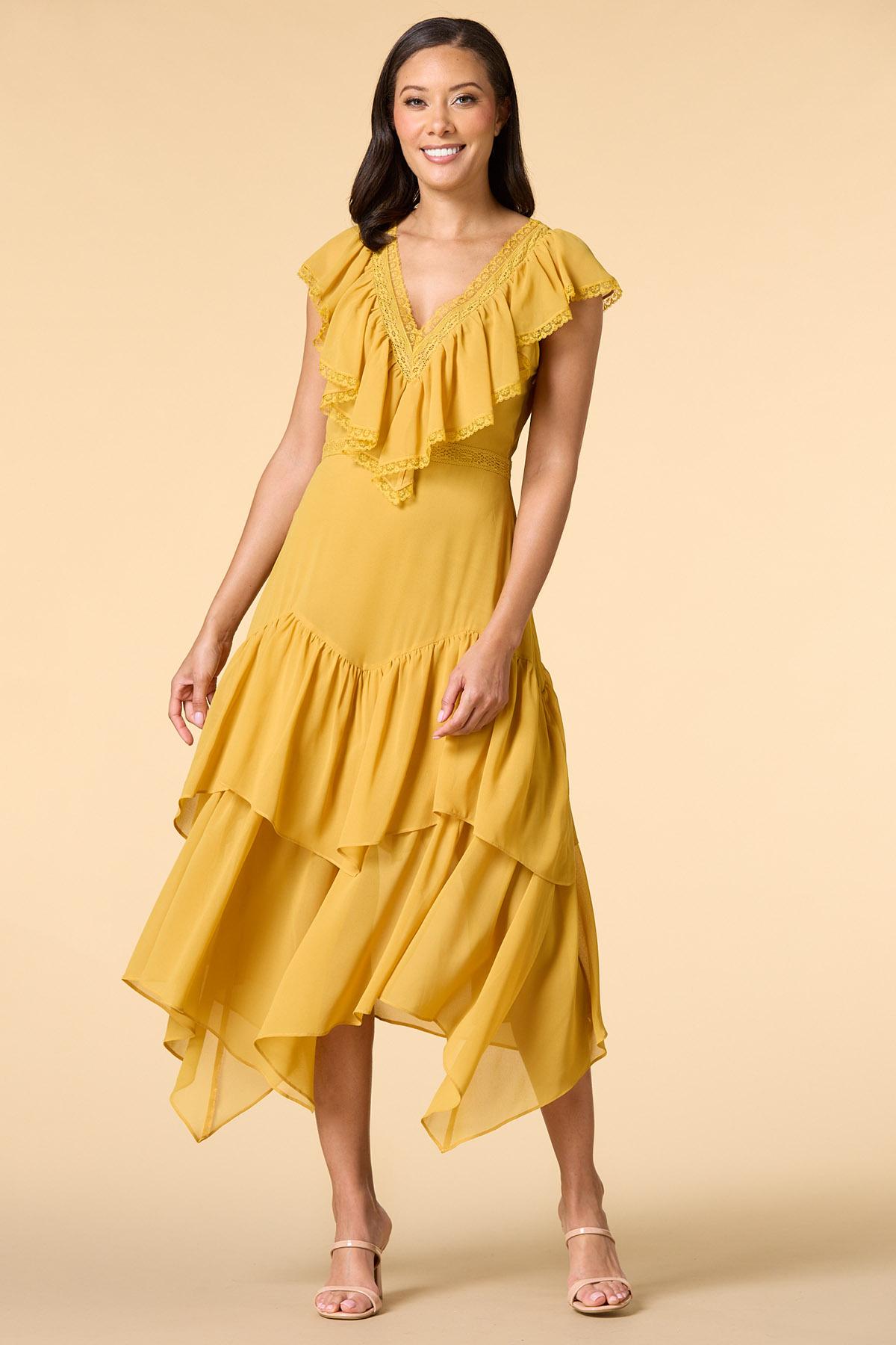 golden yellow dress Versona