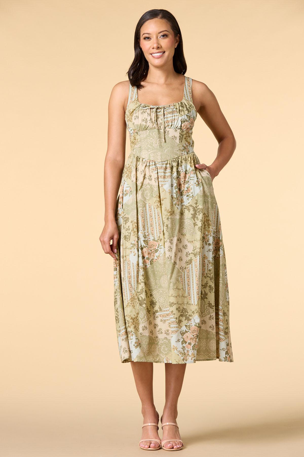 knee length dresses for ladies Fairytale Book Midi Dress by Retrolicious  Modern Millie
