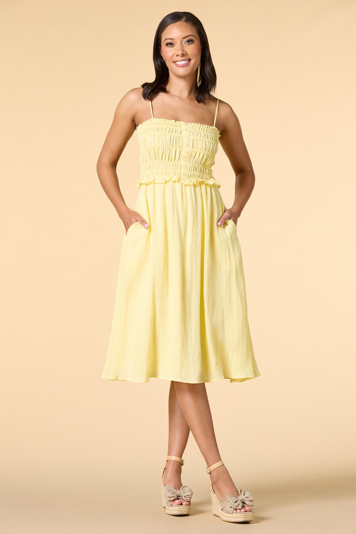 nellie midi dress yellow floral Goldie Floral Sundress Medium