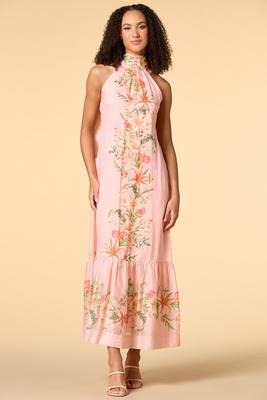 knee length dresses for ladies Lorenza Blush Maxi Dress