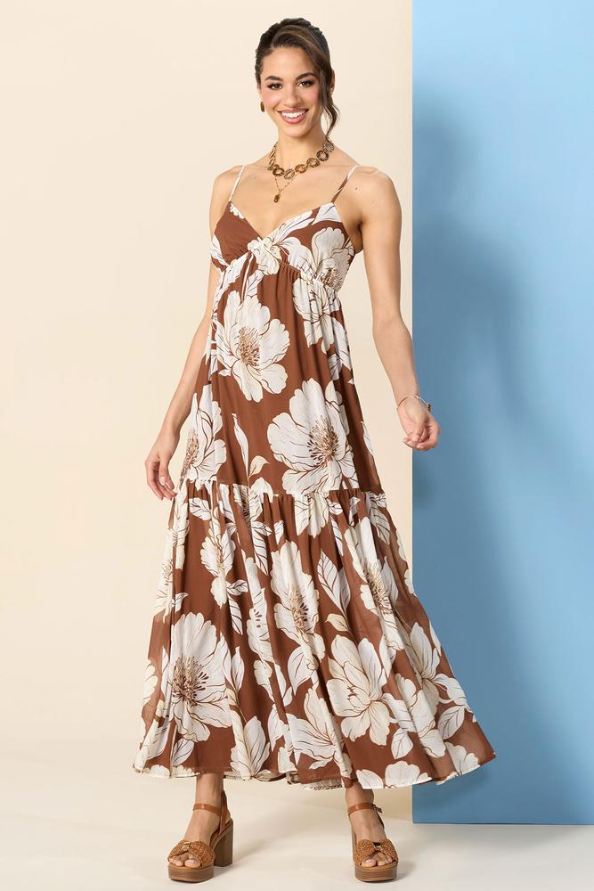 earth tone maxi dress - Brown