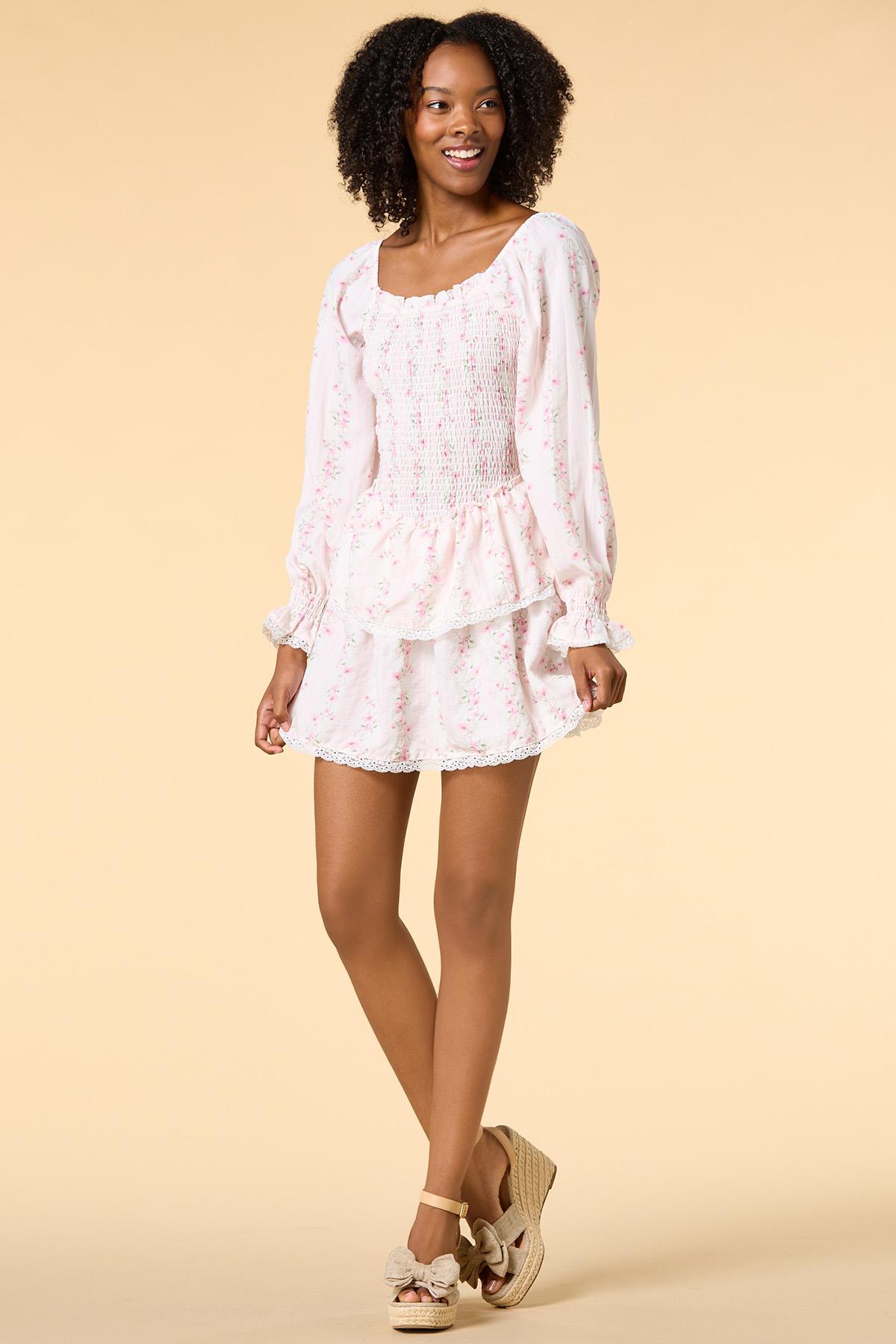 watters petal long sleeve plunge charmeuse mini dress Watters Petal Long-Sleeve Plunge Charmeuse Mini Dress