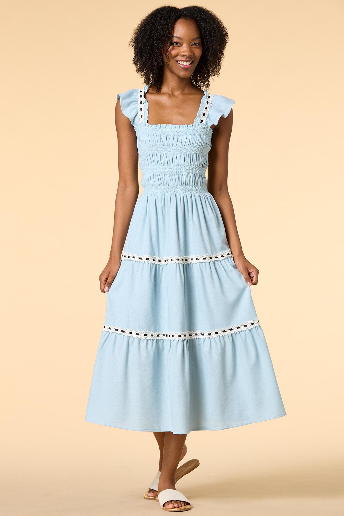 blue stitch dress Versona 31% polyester
