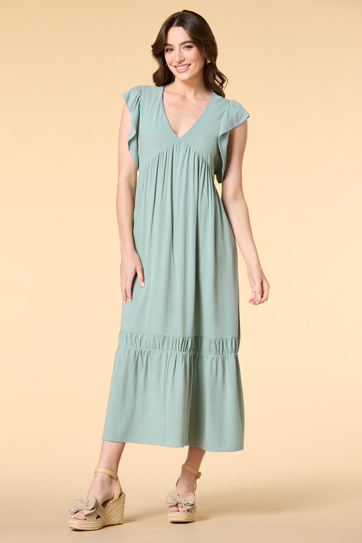 lime green dress near me Front Knot Twist Maxi Dress - Lime Green