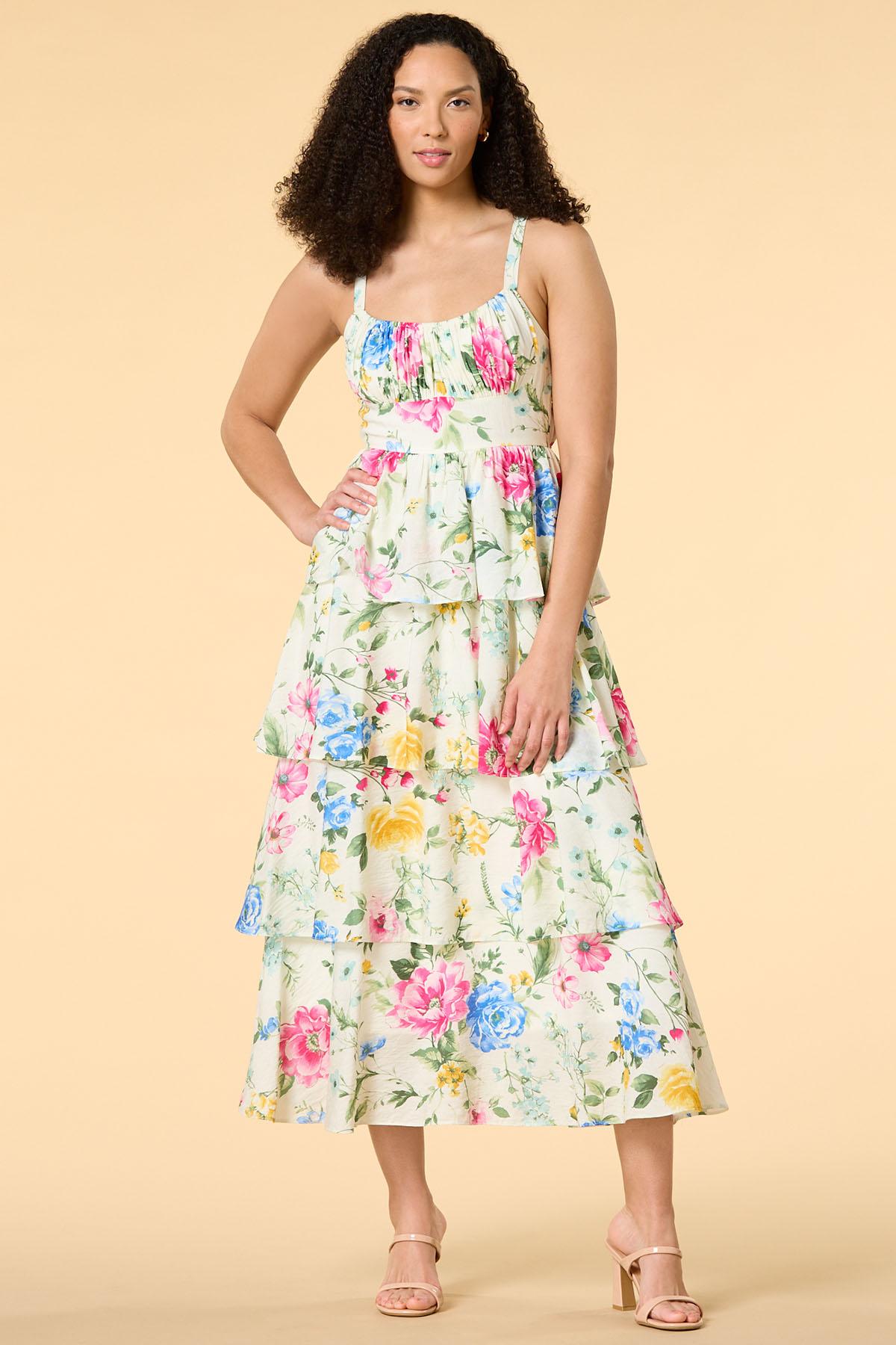 knee length dresses for ladies Girls' Sweet Springtime Ruffle Maxi Dress Size: 5/6 by Mila & Rose main image 1