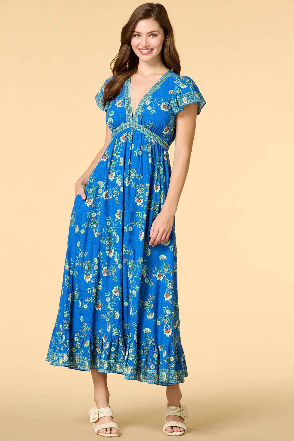 budding blooms maxi dress - White