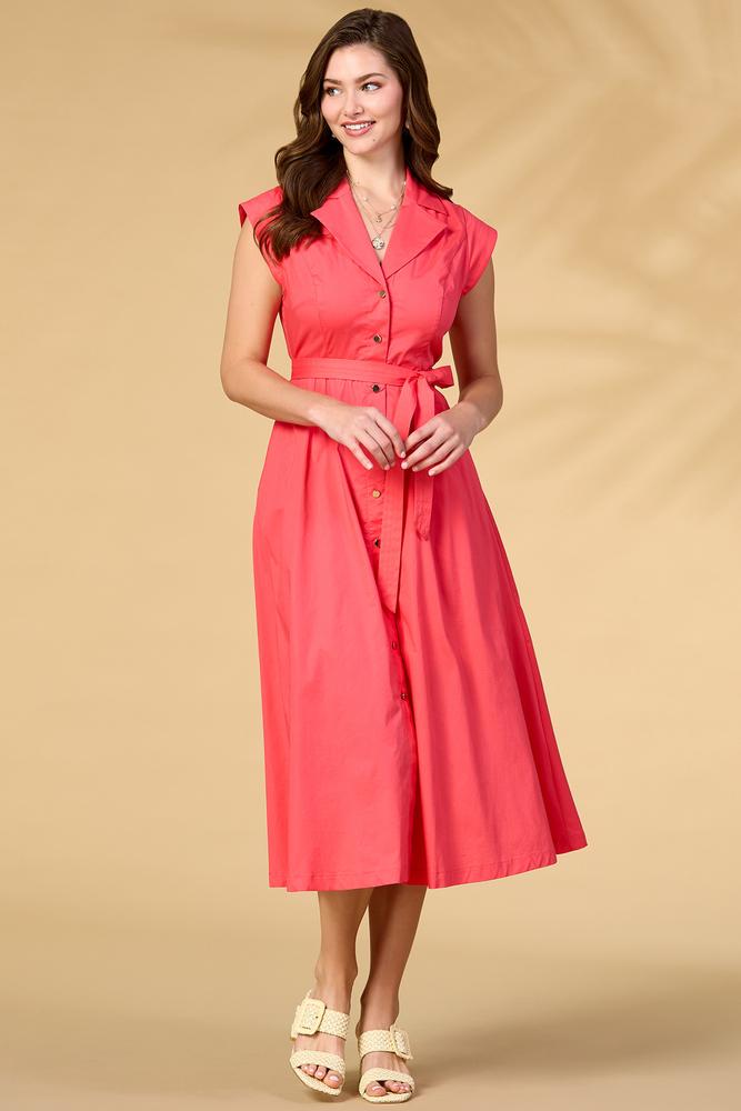 coral crush shirt dress - Orange