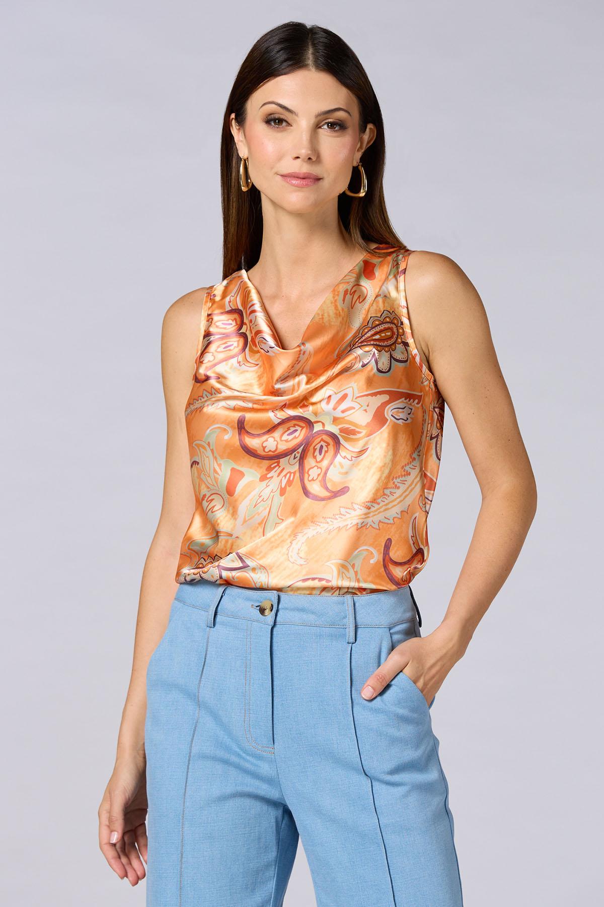 Versona | cache orange paisley tank