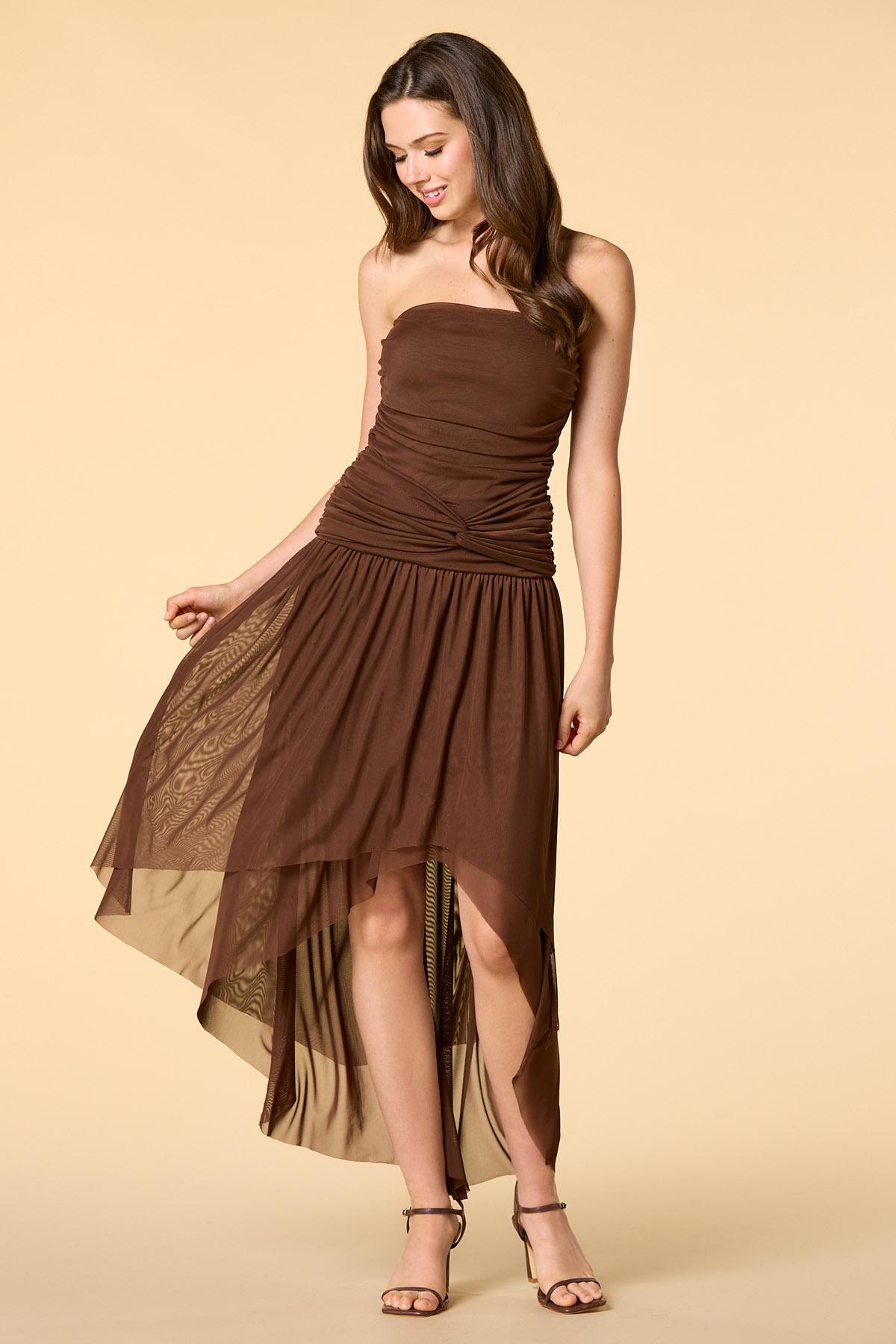 espresso brown maxi dress DONNA GOWN IN ESPRESSO BROWN