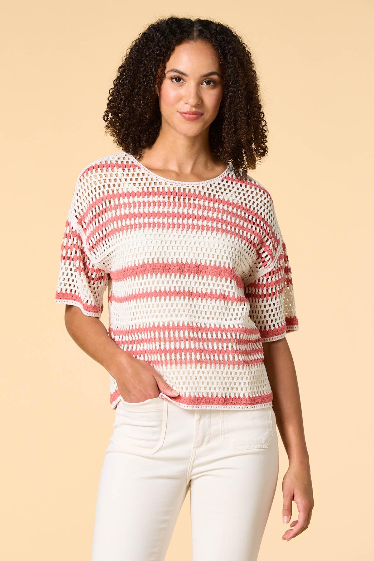 Versona | colorful crochet open knit pullover