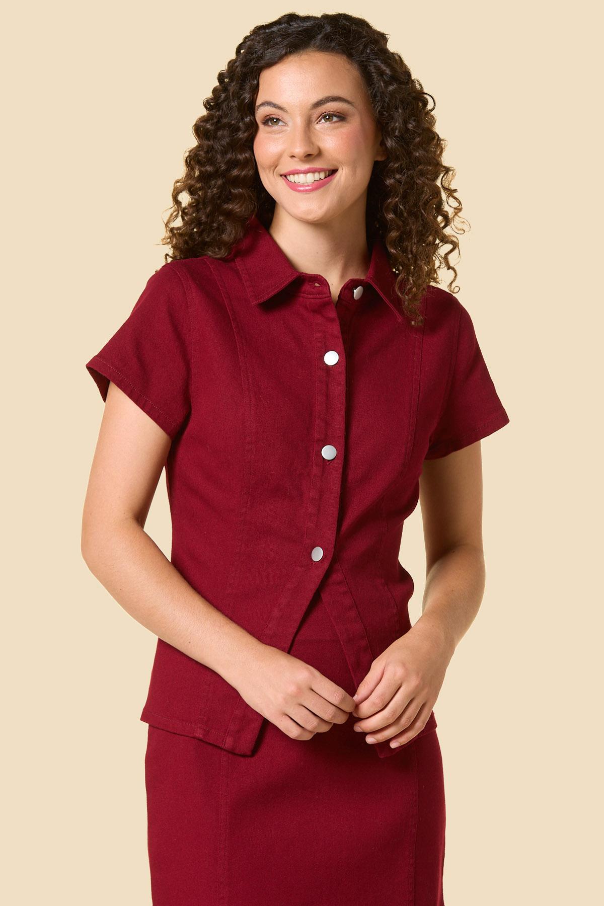 burgundy short sleeve dress shirt dressed to twill leopard print party dress GOODBYE2025 while the easy Size:Other Colors