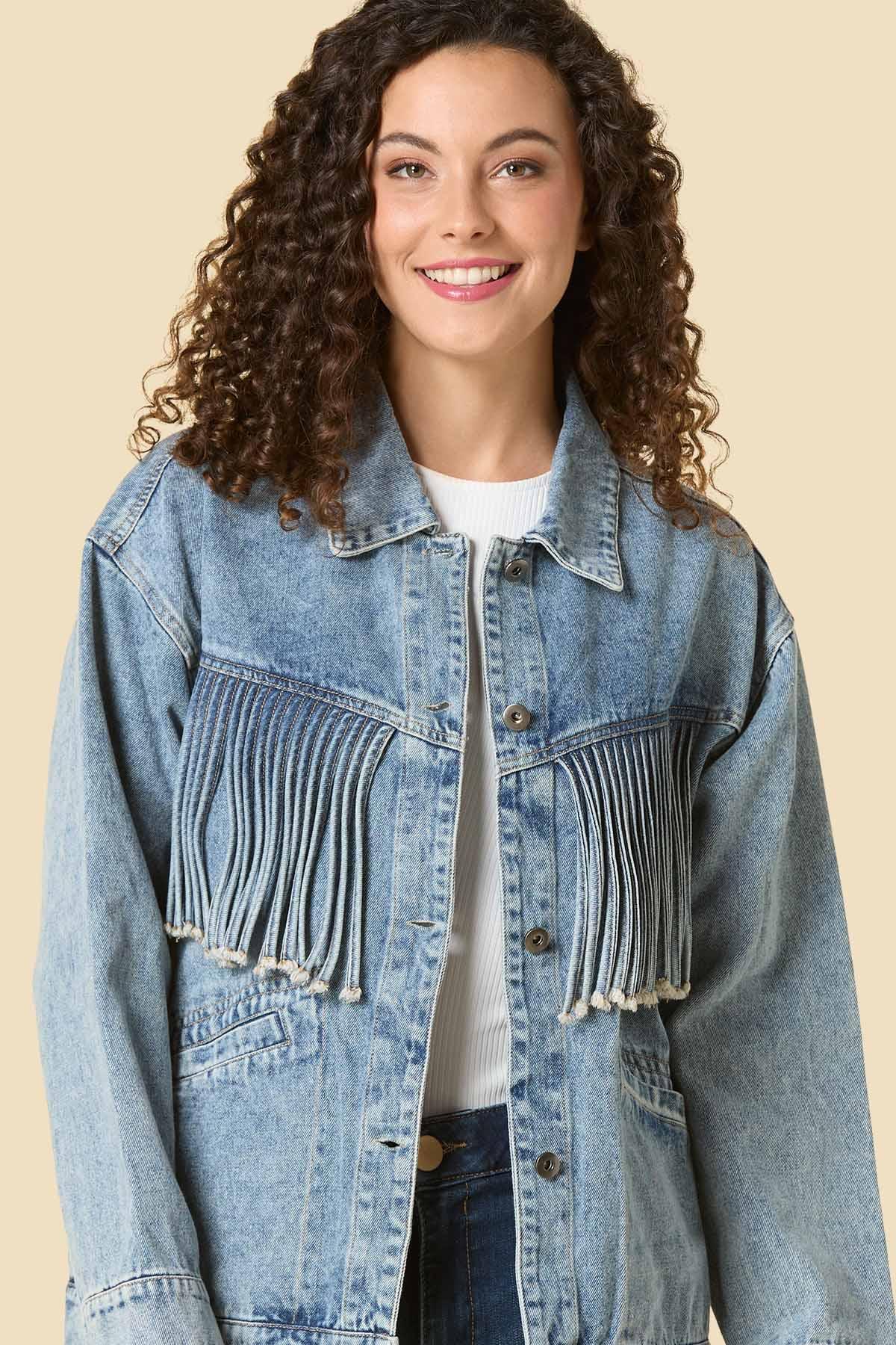 Versona | fringe worthy denim jacket