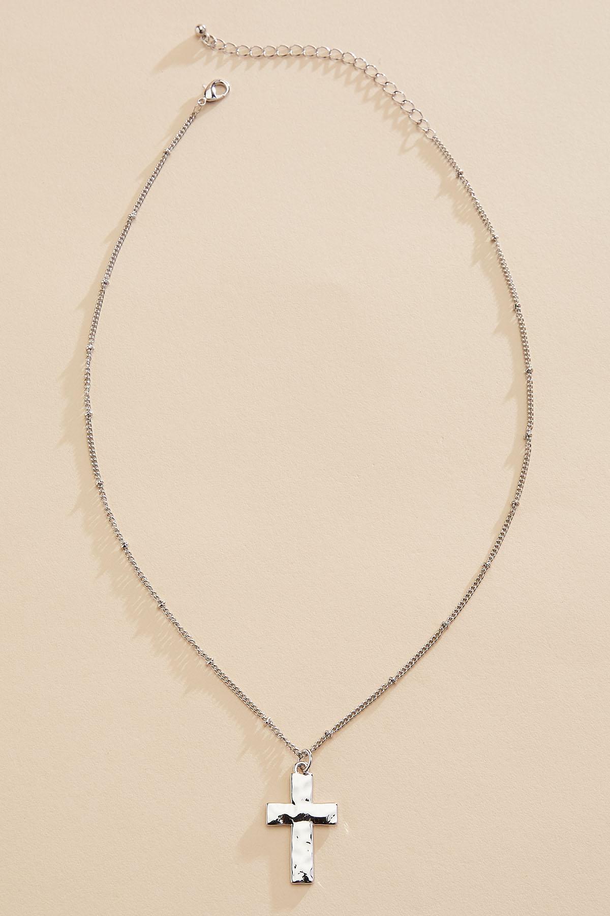 Versona | hammered silver cross necklace