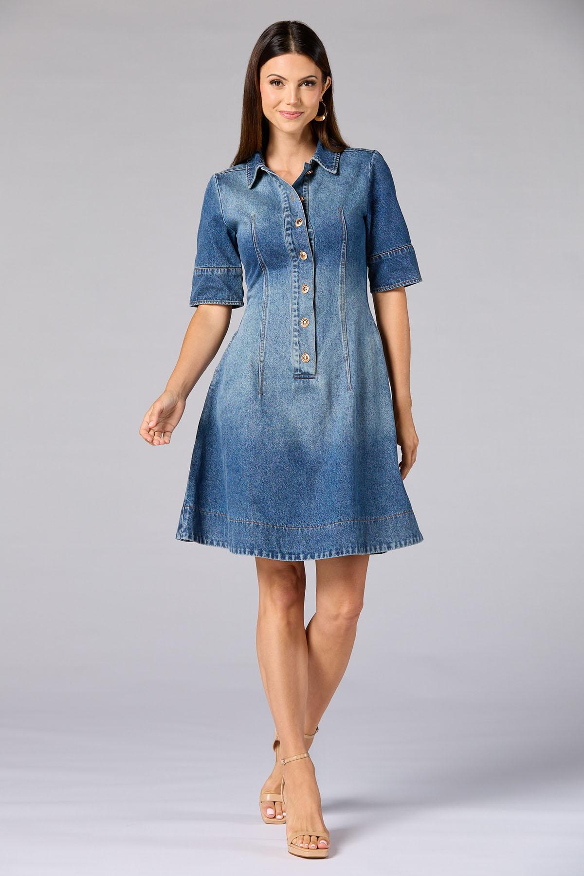 Cache Denim Shirt Dress