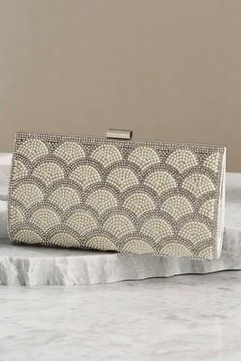 faux pearl fan clutch
