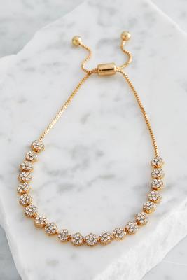 pave flower dainty bracelet