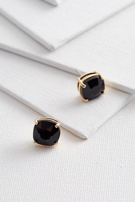 cushion stone stud earrings