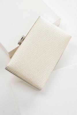 woven glitter box clutch