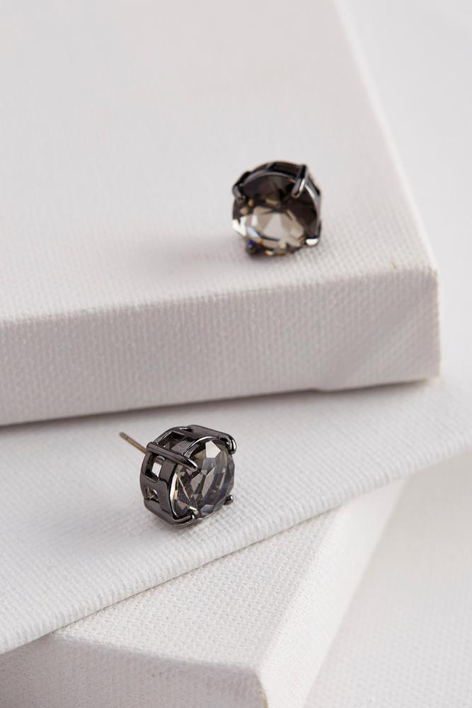 Faceted Stone Stud Earrings