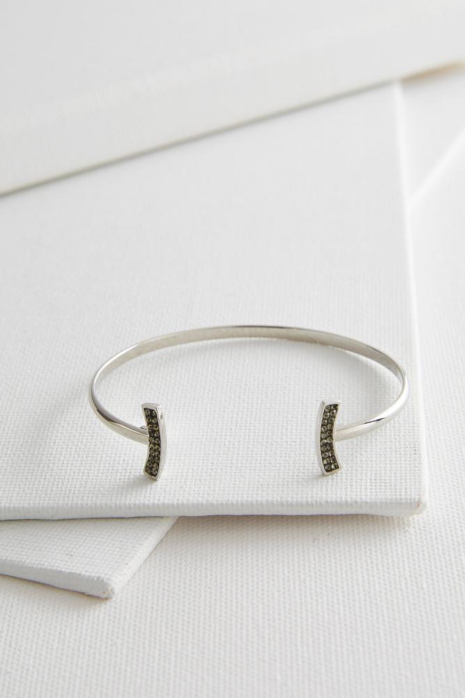 Pave Bar Bordered Cuff Bracelet