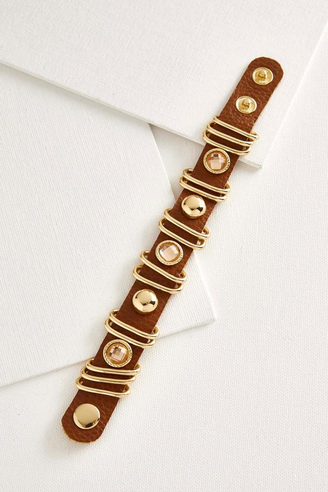 Embellished Faux Leather Bracelet