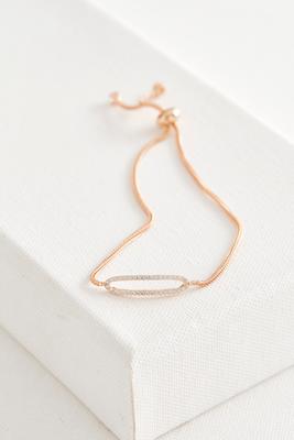 pave cz oval cutout brass bracelet