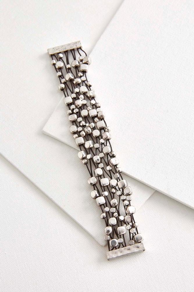 Corded Metal Bead Magnetic Bracelet